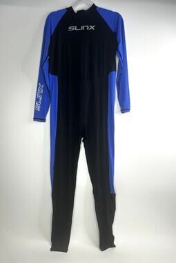 Slinx Size XXL Full Body Wetsuit Black Blue Swimsuit Rashguard Swim Dive Snorkel